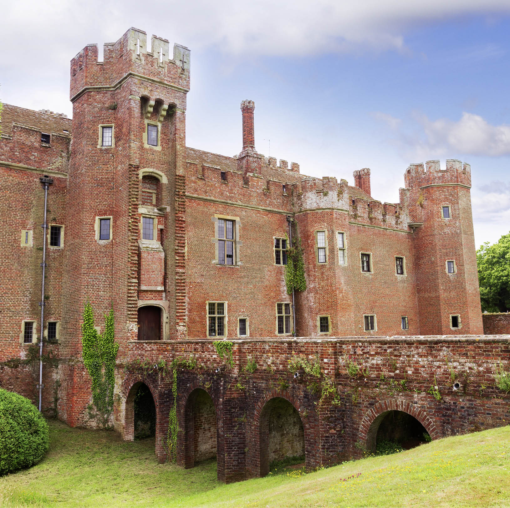 Brick Herstmonceux castle in England (East Sussex) 15th century