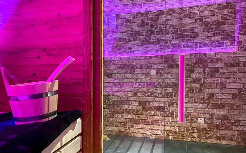 Backsteinriemchen Retro industrial - Saunavorraum / Wohnraum