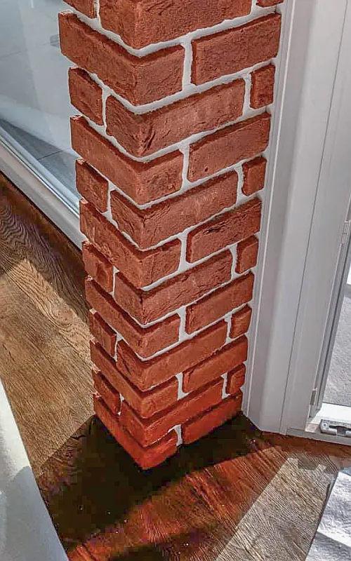 Klinkerriemchen Rotgeflammt - Säule