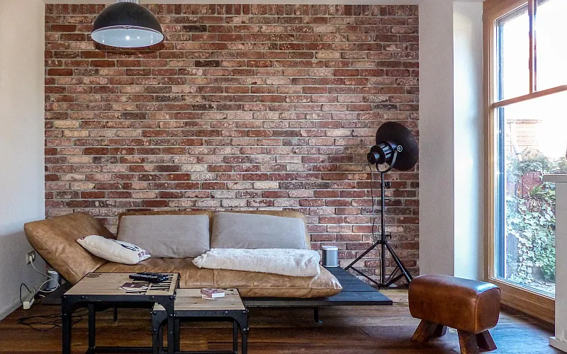 Backsteinriemchen Antik edel - Wohnzimmer
