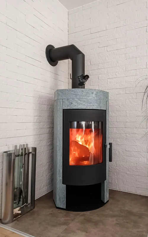 Kalksandstein schneeweiß bruchrau - Kamin