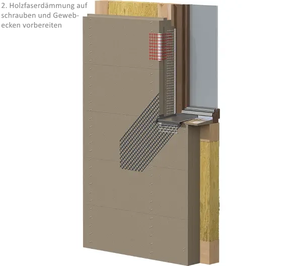 WDVS Dämmsystem für Riemchen - Holzwolledämmung 200mm