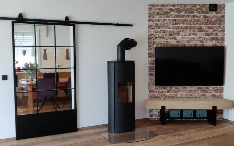 Backsteinriemchen Retro industrial - TV-Wand / Wohnzimmer