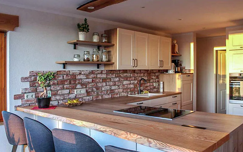 Backsteinriemchen Antik rustik - Kückenrückwand