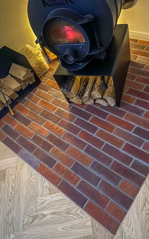 Spaltriemchen Kupfer rot/bunt - Ofen / Kamin