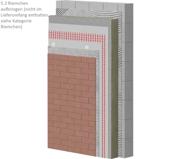 WDVS Dämmsystem für Riemchen - Mineralwolle 80mm