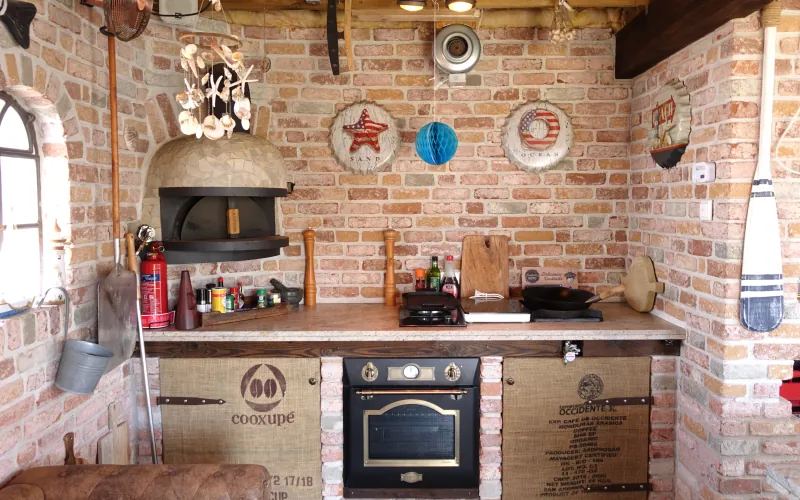 Backsteinriemchen Mediterran finca - Outdoorküche