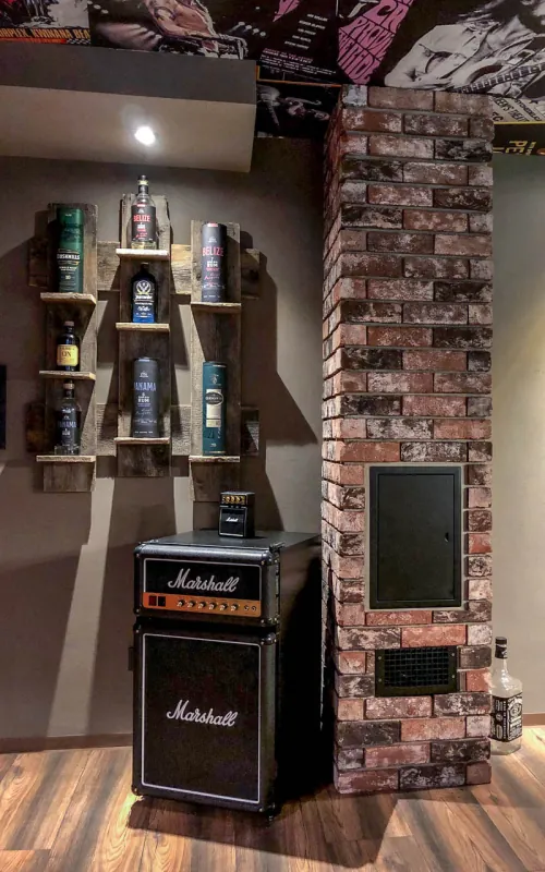 Backsteinriemchen Antik schwarz - Kamin