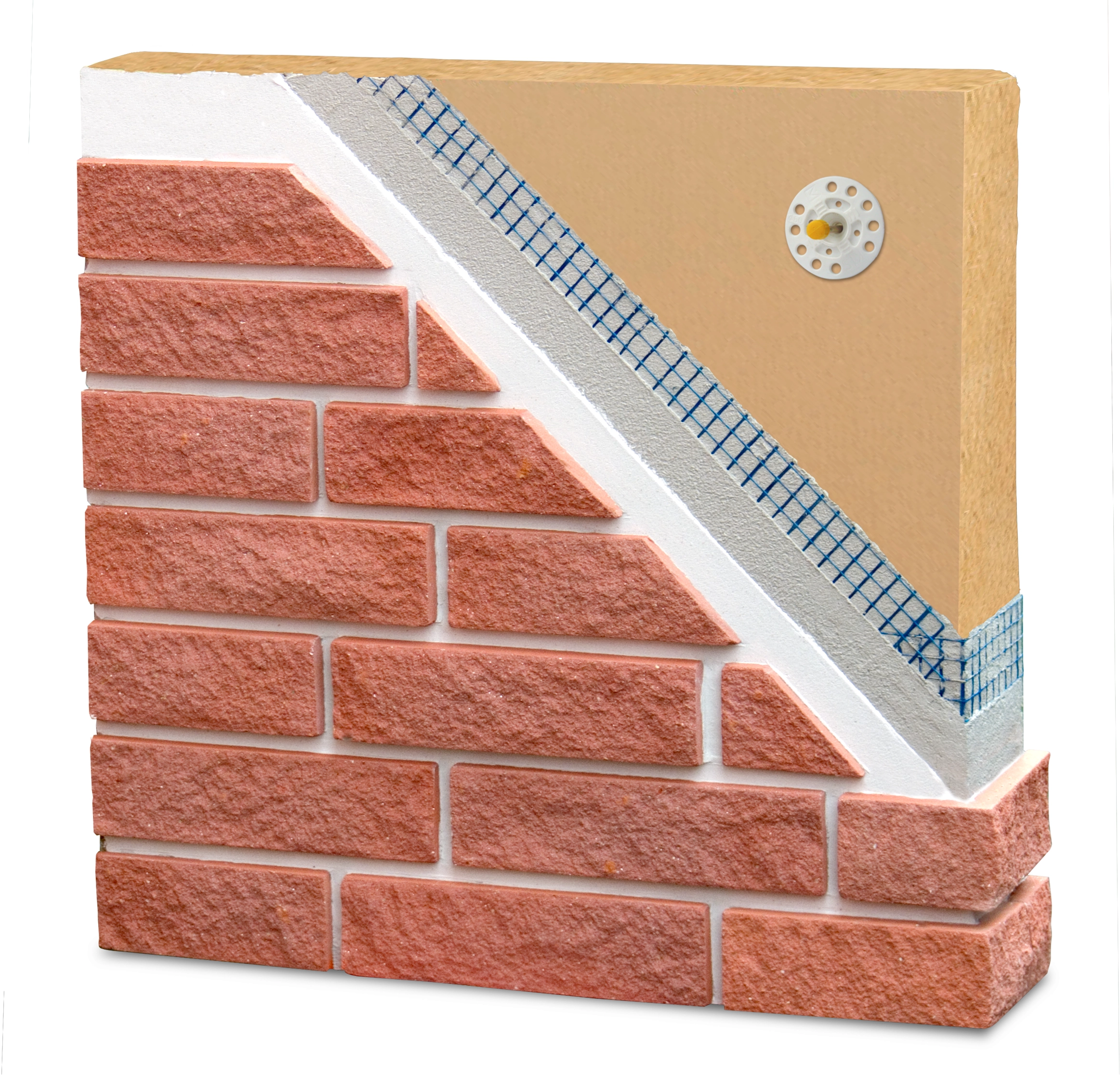 WDVS Dämmsystem für Riemchen - Holzwolledämmung 200mm