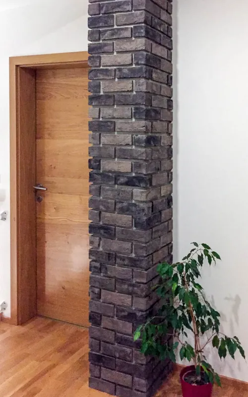 Klinkerriemchen Wolf grey - Kamin