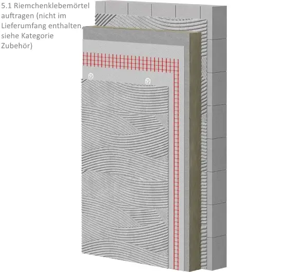 WDVS Dämmsystem für Riemchen - Mineralwolle 80mm