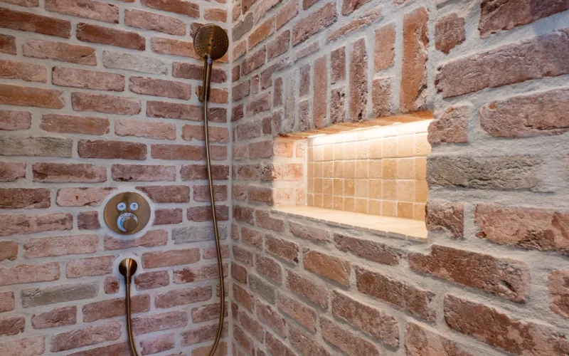 Klinkerriemchen Mediterran finca - Dusche Klinkerriemchen Mediterran finca - Dusche