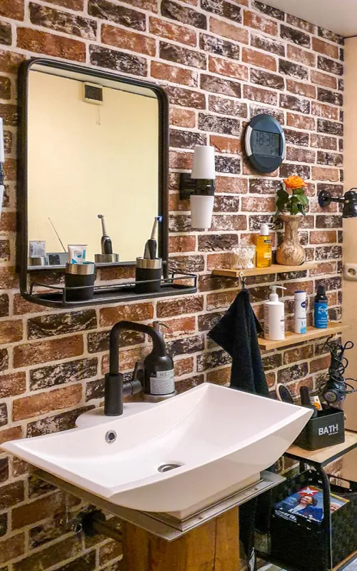 Backsteinriemchen Antik schwarz - Bad Backsteinriemchen Antik schwarz - Bad