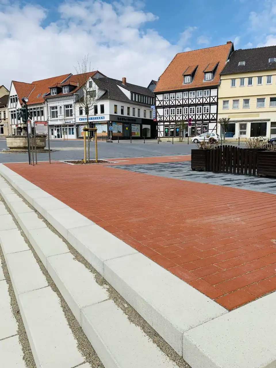 Innenstadt gepflastert mit Penter rot