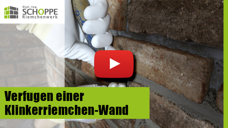 Verfugen einer Klinkerriemchen-Wand